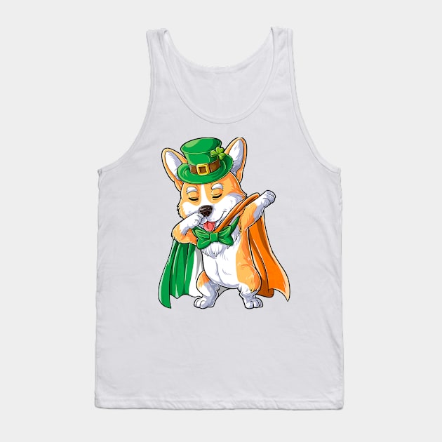 Dabbing Corgi St Patricks Day Boys Leprechaun Irish Tank Top by Macy XenomorphQueen